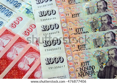 Iceland Krona Banknotes 
