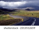 Iceland - one of lowest population density in the world, empty road number 360 from Nesjavellir to Thingvellir, central Iceland, Europe, Polar regions