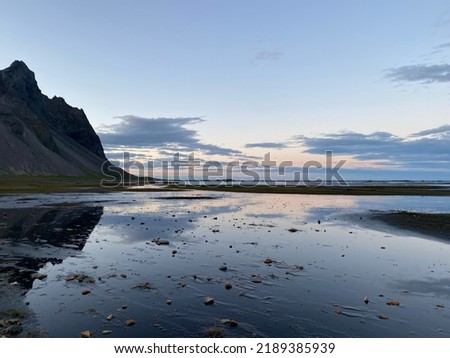 Similar – Image, Stock Photo Midnight mood at the polar sea, beach hiker