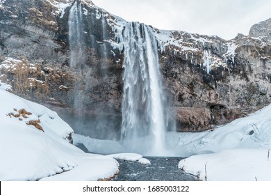 Iceland Waterfall at winter time  - Powered by Shutterstock