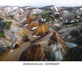 Icelandic Highlands Drone Shot Landscape