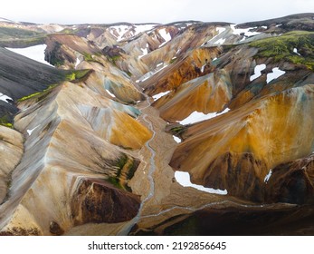 Icelandic Highlands Drone Shot Landscape