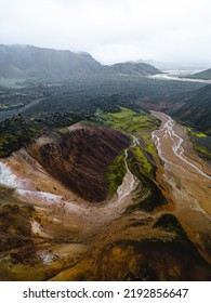 Icelandic Highlands Drone Shot Landscape