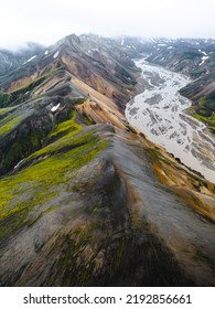 Icelandic Highlands Drone Shot Landscape