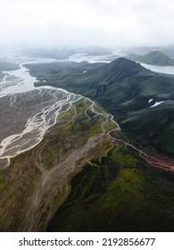 Icelandic Highlands Drone Shot Landscape