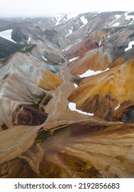 Icelandic Highlands Drone Shot Landscape