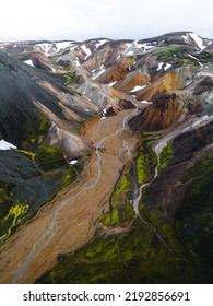 Icelandic Highlands Drone Shot Landscape