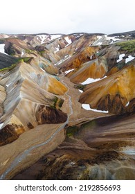 Icelandic Highlands Drone Shot Landscape