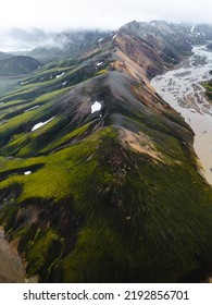 Icelandic Highlands Drone Shot Landscape