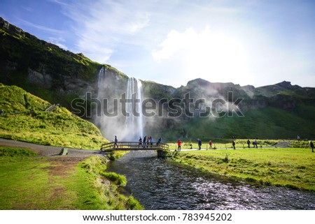 Icelandic waterfall Seljalandsfoss 