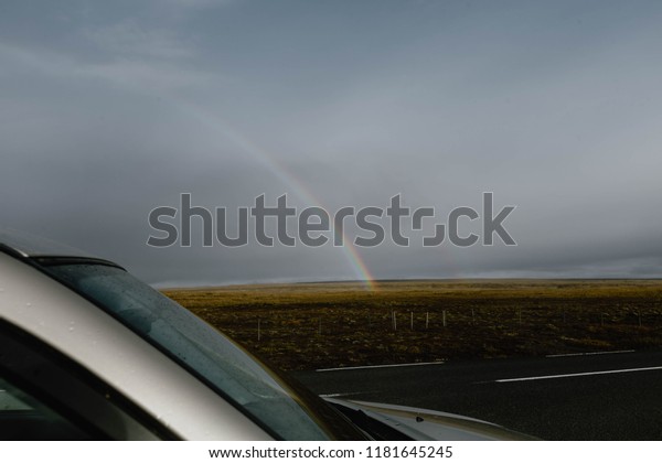 Icelandic weather is very changeable. At the\
same moment you can experience various types of weather. This is\
why the rainbows are very common during summer. This type of\
rainbow is called a\
Bifrost.