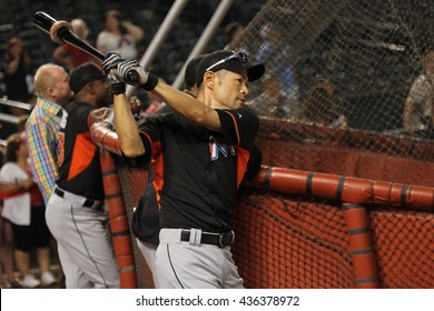 Ichiro Suzuki Center Fielder For The Miami Marlins At Chase Field In Glendale AZ USA 6-10-16.