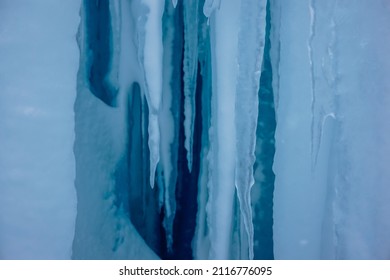 Icicles In An Ice Cave In Kamchatka Peninsula In Winter