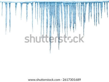 Icicles on a white background