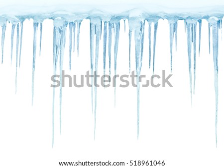  Icicles on a white background 