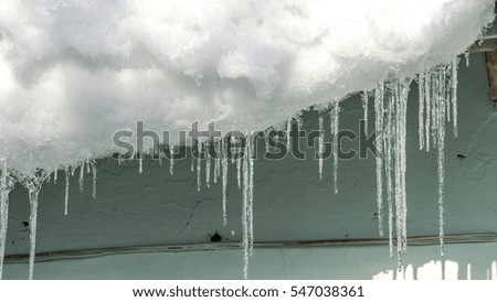 Icicles from the roof