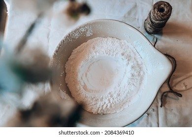 Icing Sugar In Cream Bowl