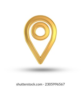 icon location golden isolated on a white background