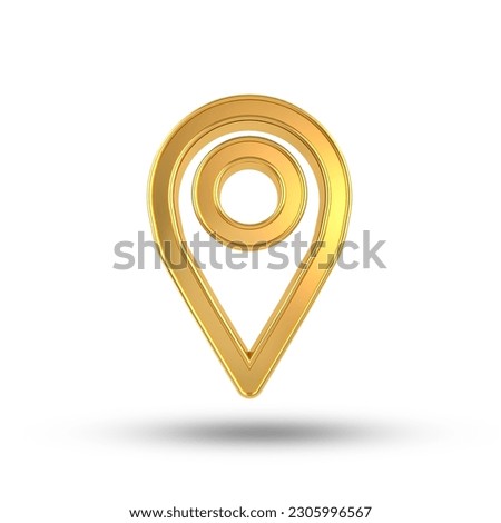 icon location golden isolated on a white background