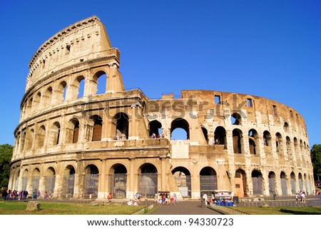 The iconic ancient Colosseum of Rome