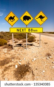 Iconic Animal Road Sign In The AUstralian OUtback