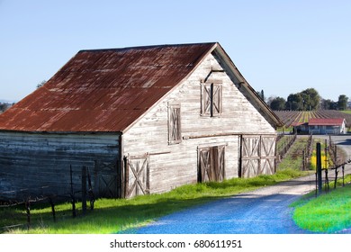 Iconic Barn On Westside Road Near Healdsburg, CA