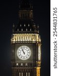 The iconic big ben clock tower close up in london, england