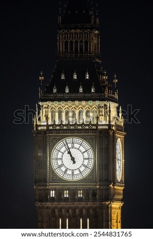 The iconic big ben clock tower close up in london, england
