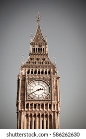 Iconic Big Ben And Houses Of Parliament, London, UK