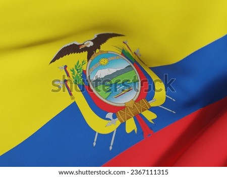 Iconic Ecuador National Flag Waving