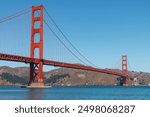 The iconic famous Golden Gate bridge over san francisco bay and Pacific Ocean, California.