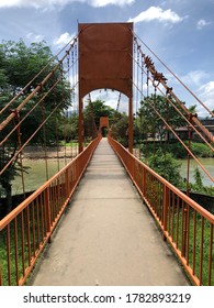 Iconic Foot Bridge In Vang Vieng, Laos