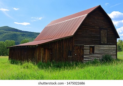 The Iconic And Historical  More Barn In Steamboat Springs, Colorado On A  Sunny Summer Day 