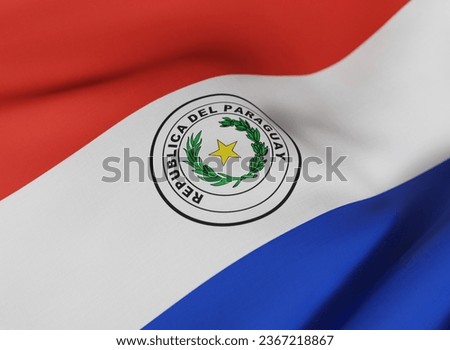 Iconic Paraguay National Flag Waving
