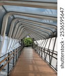 The iconic pedestrian bridge at Gelora Bung Karno, Central Jakarta.