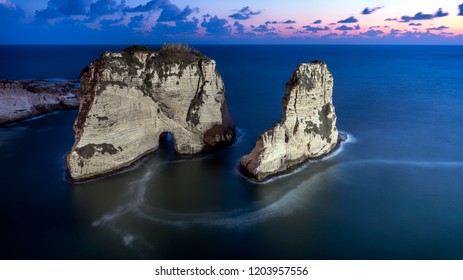 The Iconic Rock In Lebanon - Raouché Rocks In The Capital Beirut 