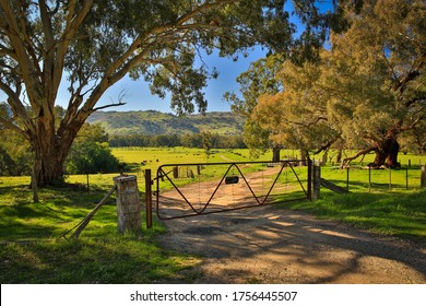 Iconic rural Australia - farm gate scene