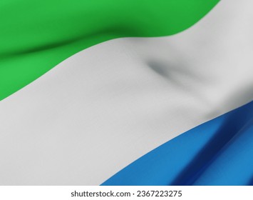 Iconic Sierra Leone National Flag Waving - Shutterstock ID 2367223275