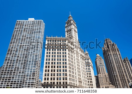 Iconic skyscrapers in downtown Chicago