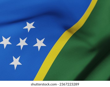 Iconic Solomon Islands National Flag Waving - Shutterstock ID 2367223289
