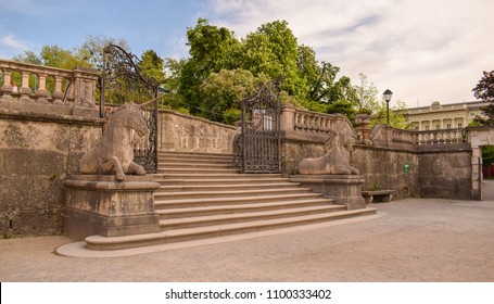 The Iconic Stairs From The Ending Scene Of Sound Of Music At The Mirabell Gardens In Salzburg, Austria