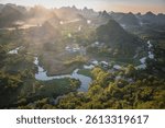 Iconic sunset spot at Wuzhishan Scenic Area, Cuiping, Grape Town, Guilin, Guangxi China.