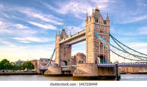 Iconic Tower Bridge connecting Londong with Southwark on the Thames River - Shutterstock ID 1457236949