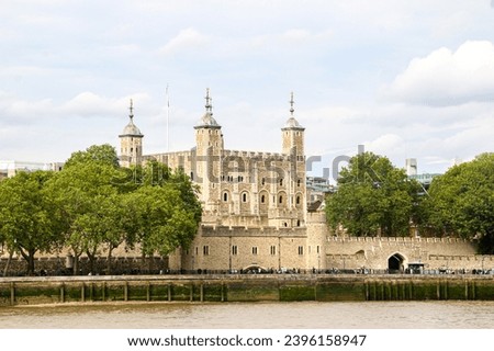 The iconic Tower of London, home of the Crown Jewels, situated on the bank of the River Thames, popular London tourist attraction - London, UK