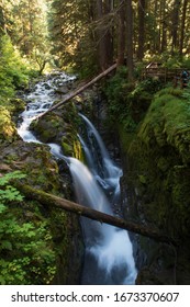 Iconic view of Sol Duc Falls in Olympic National Park, Washington, USA