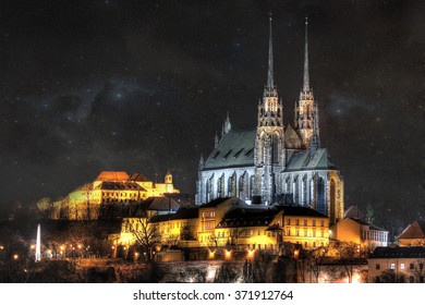 The icons of the Brno city's ancient churches, castles and obelisk