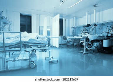 ICU Ward With Patients In Hospital