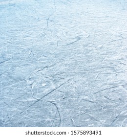 Icy floor of an ice rink	