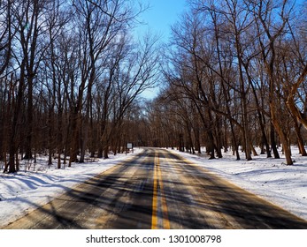 Icy/ Ice Road At Algonkian Regional Park, Sterling, Virginia