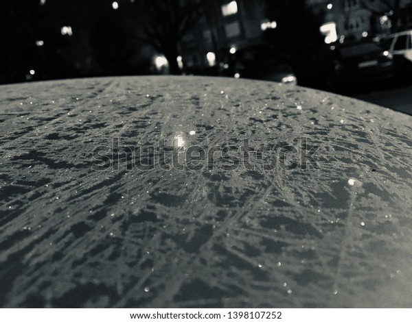 Icy picture on the\
car.